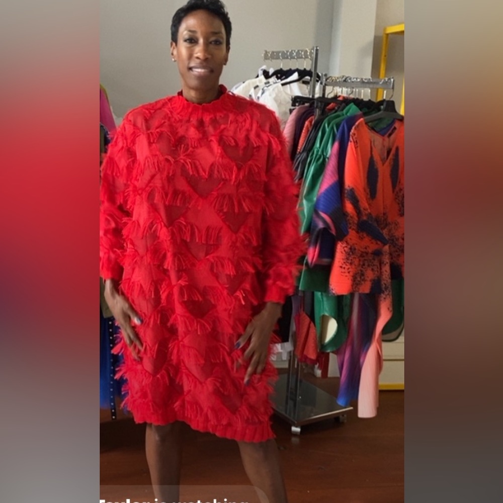 Red fringe dress